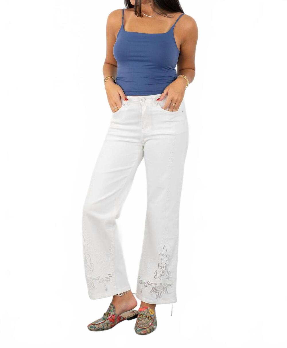 NEW BAYEAS stevie woven straight leg jeans in white